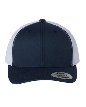 YP Classics Adult Retro Trucker Cap - Navy/ White