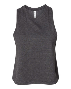 BELLA + CANVAS Ladies' Racerback Cropped Tank - Dark Grey Heather