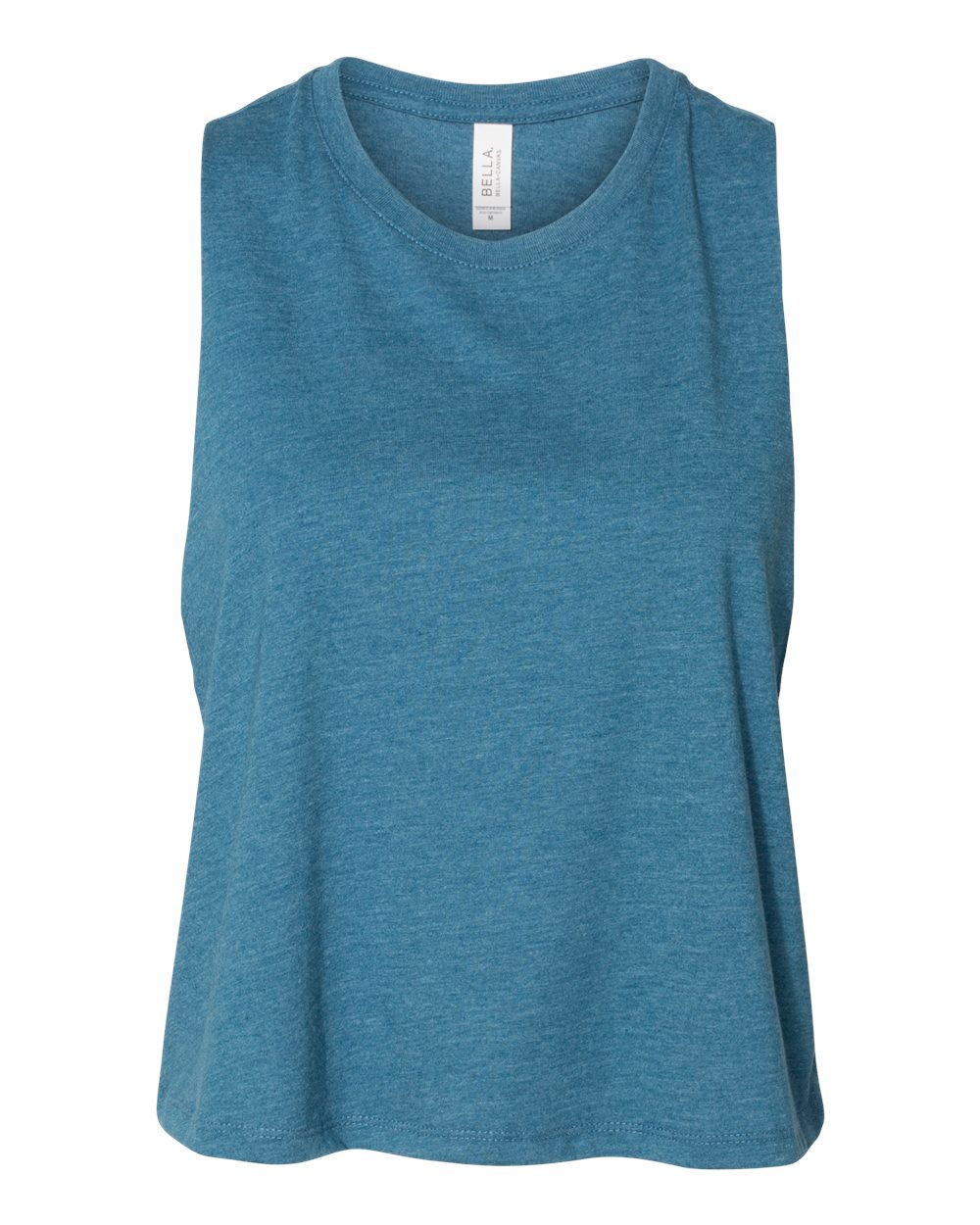 BELLA + CANVAS Ladies' Racerback Cropped Tank - Heather Deep Teal
