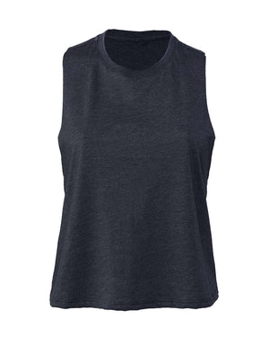 BELLA + CANVAS Ladies' Racerback Cropped Tank - Heather Navy