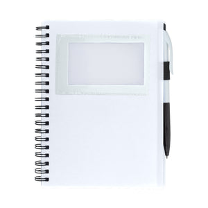 Spiral Notebook With ID Window - Frost White