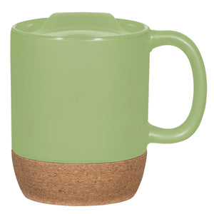 14 Oz. Cork Base Ceramic Mug - Lime