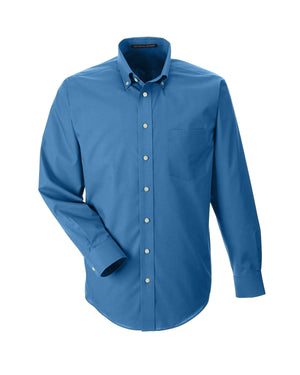 Men's Crown Collection® Tall Solid Broadcloth Woven Shirt - French Blue