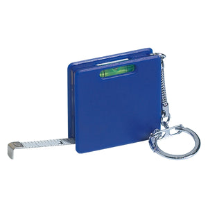 Square Level Tape Measure Key Tag - Blue