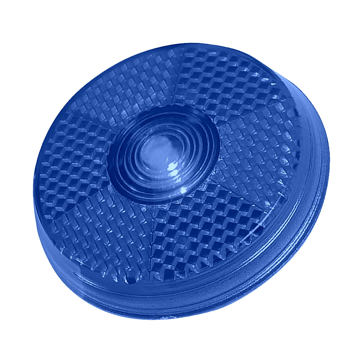 Round Blinking Light With Back Clip - Recycled Blue
