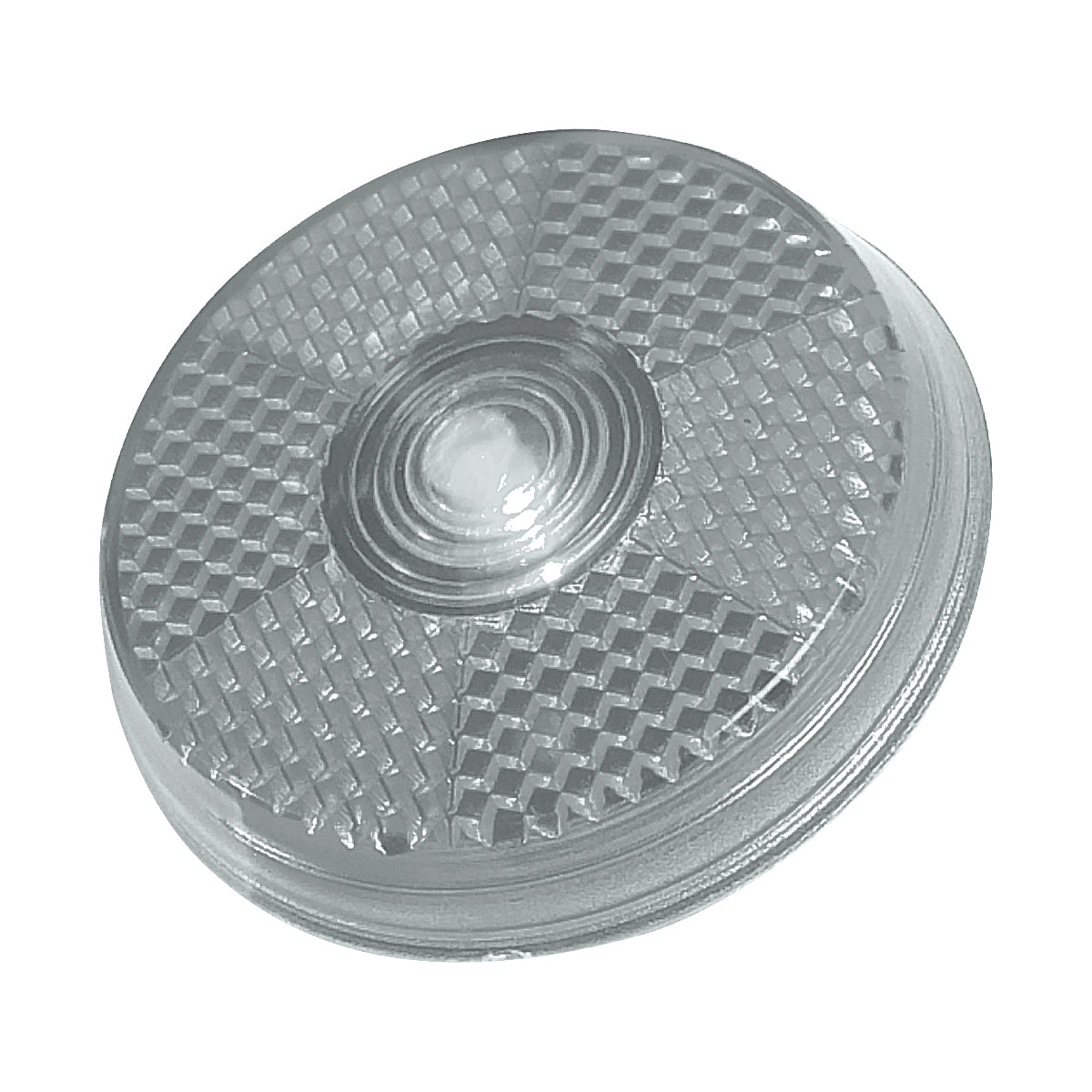 Round Blinking Light With Back Clip - Recycled Clear