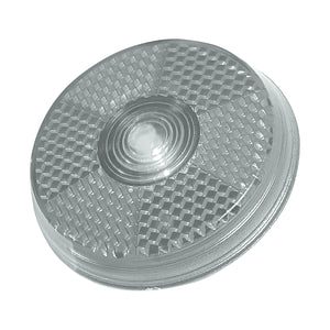 Round Blinking Light With Back Clip - Recycled Clear