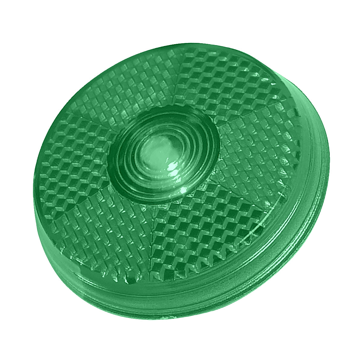 Round Blinking Light With Back Clip - Recycled Green