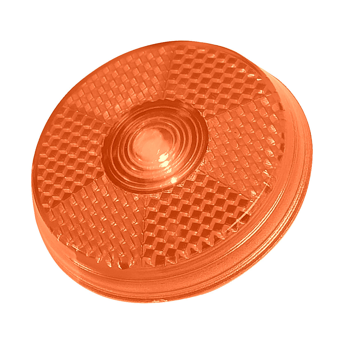 Round Blinking Light With Back Clip - Recycled Orange