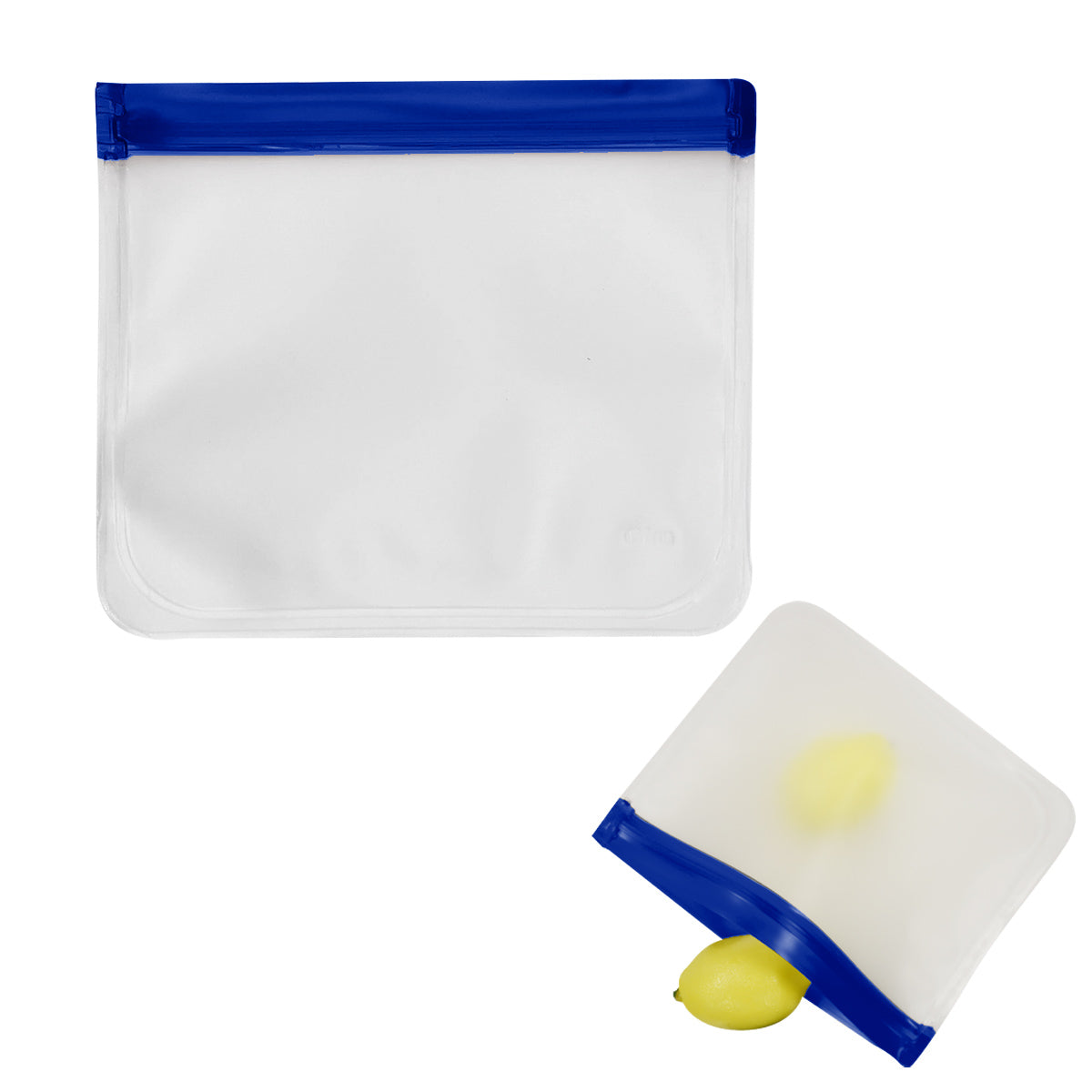 Reusable Zip Top Storage Bags - Clear With Blue