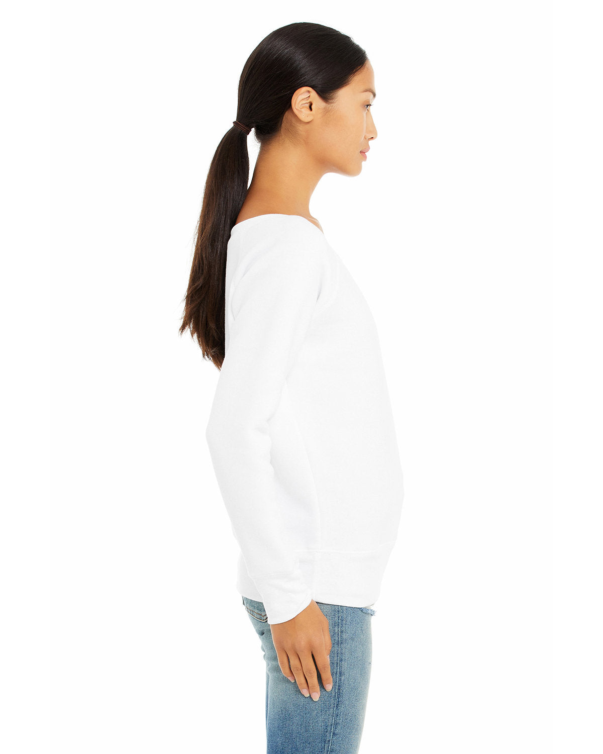BELLA + CANVAS Ladies' Sponge Fleece Wide Neck Sweatshirt