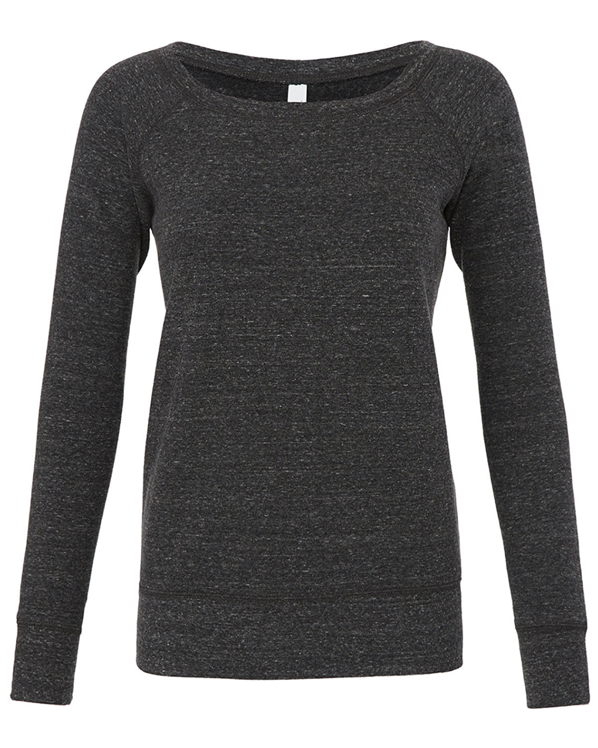 BELLA + CANVAS Ladies' Sponge Fleece Wide Neck Sweatshirt - Charcoal Black Triblend