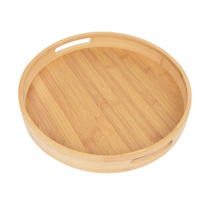 Bamboo Serving Tray With Handles - Natural
