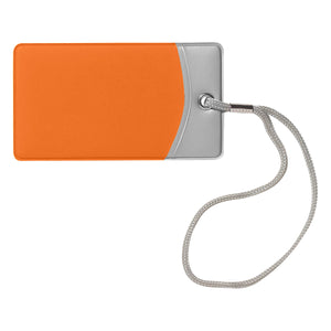 Mod Luggage Tag - Silver With Orange