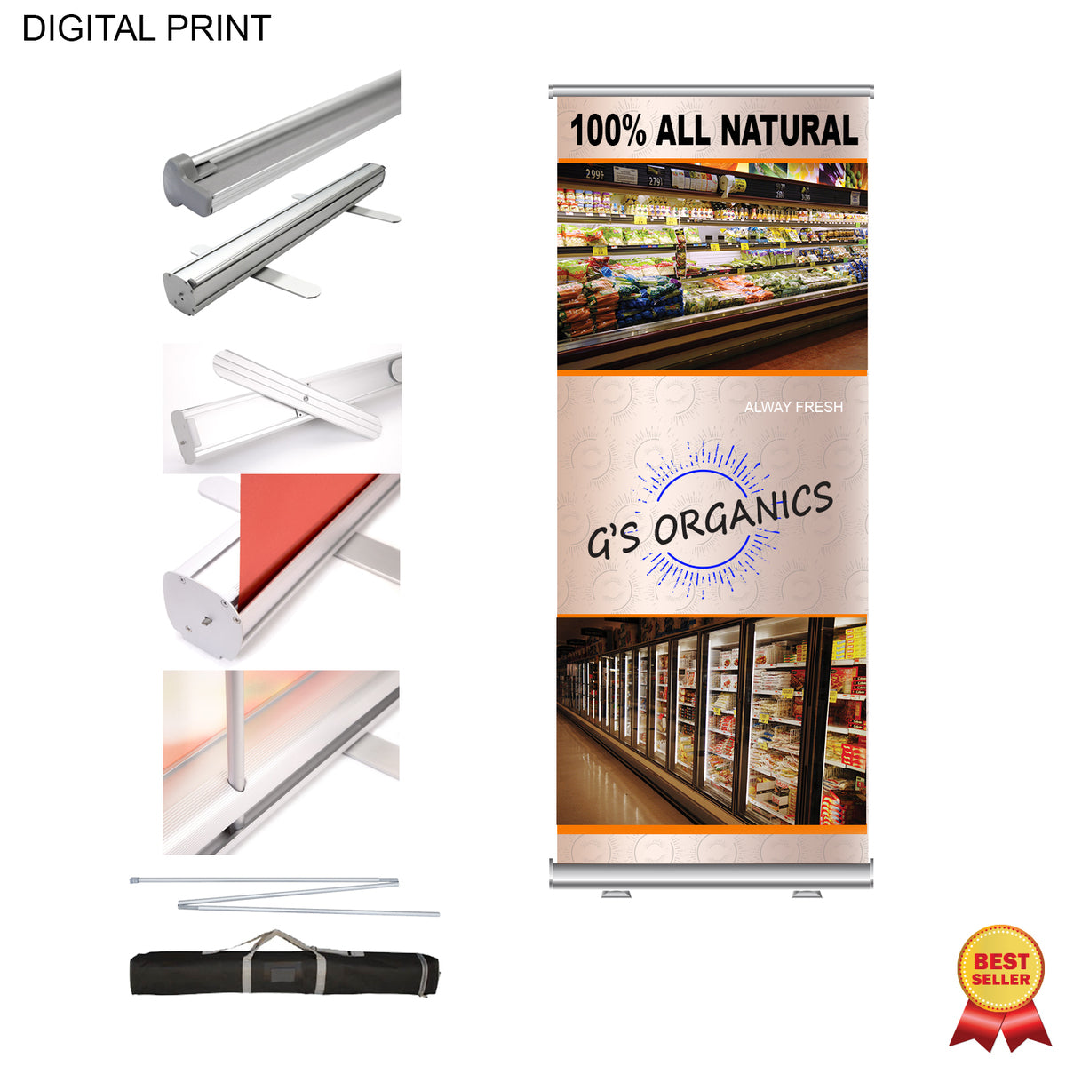 Premium Banner with Stand and Bag, 33.5x79 - CM0583