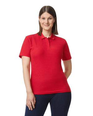 Ladies' Softstyle Double Pique Polo - Red