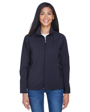 North End Ladies' Three-Layer Fleece Bonded Performance Soft Shell Jacket - Midnight Navy