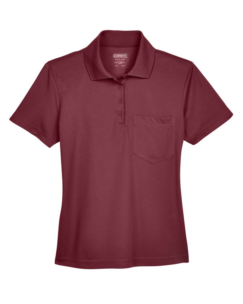 CORE365 Origin Performance Pique Polo with Pocket - Women's - Burgundy
