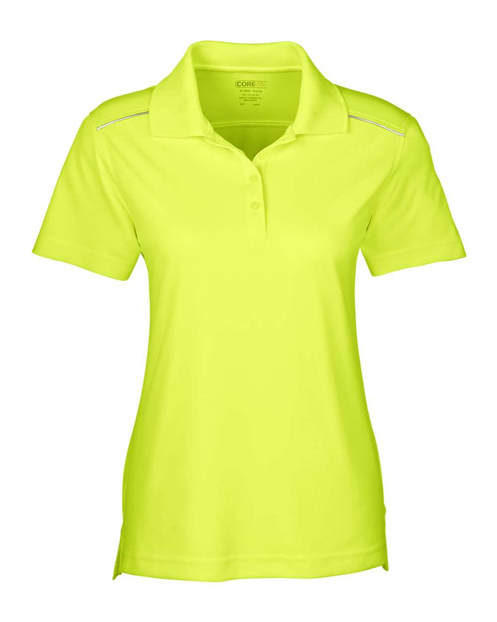 CORE365 Origin Performance Pique Polo Reflective Piping - Women's - Safety Yellow