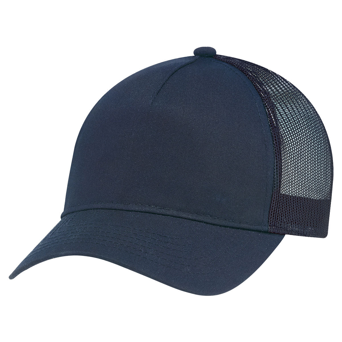 Constructed Full-Fit-Five Mesh Back Cap with Ponytail opening - Navy