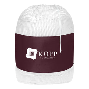 Mesh Laundry Bag - HT_3070 - Burgundy With White