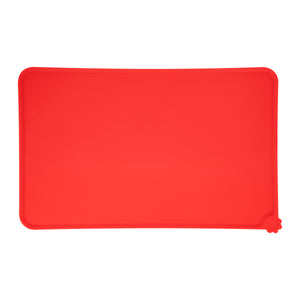 Silicone Pet Food Place Mat - Red