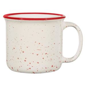 15 Oz. Blaze Campfire Mug - White With Red Rim