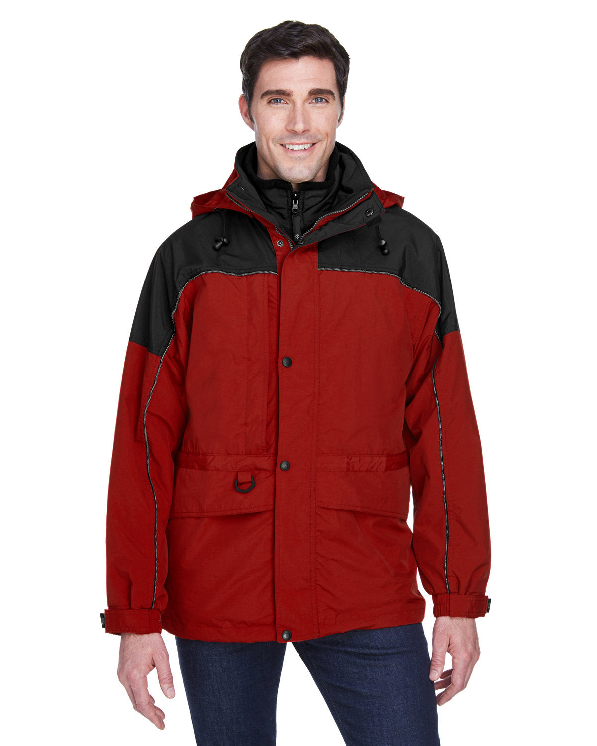 North End Adult 3-in-1 Two-Tone Parka - Molten Red