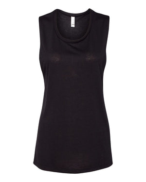 BELLA + CANVAS Ladies' Flowy Scoop Muscle Tank - Black