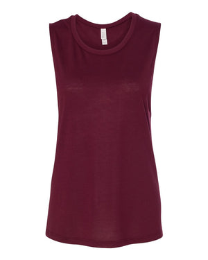 BELLA + CANVAS Ladies' Flowy Scoop Muscle Tank - Maroon