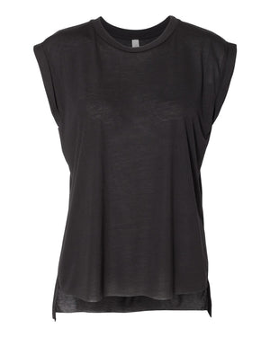 BELLA + CANVAS Ladies' Flowy Muscle T-Shirt with Rolled Cuff