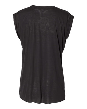 BELLA + CANVAS Ladies' Flowy Muscle T-Shirt with Rolled Cuff