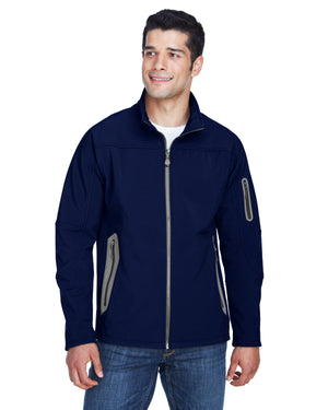 North End Men's Three-Layer Fleece Bonded Soft Shell Technical Jacket - Classic Navy