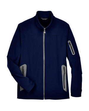 North End Men's Three-Layer Fleece Bonded Soft Shell Technical Jacket - Classic Navy