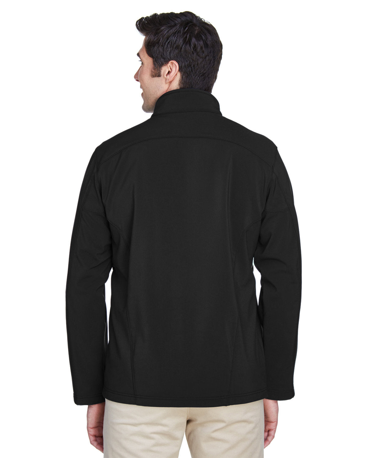 Core365 Men's Tall Cruise Two-Layer Fleece Bonded Soft Shell Jacket - Back