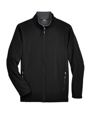 CORE365 Men's Tall Cruise Two-Layer Fleece Bonded Soft Shell Jacket - Black