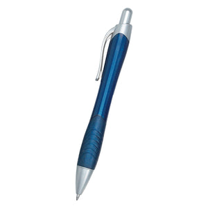 Rio Gel Pen With Contoured Rubber Grip - Metallic Blue