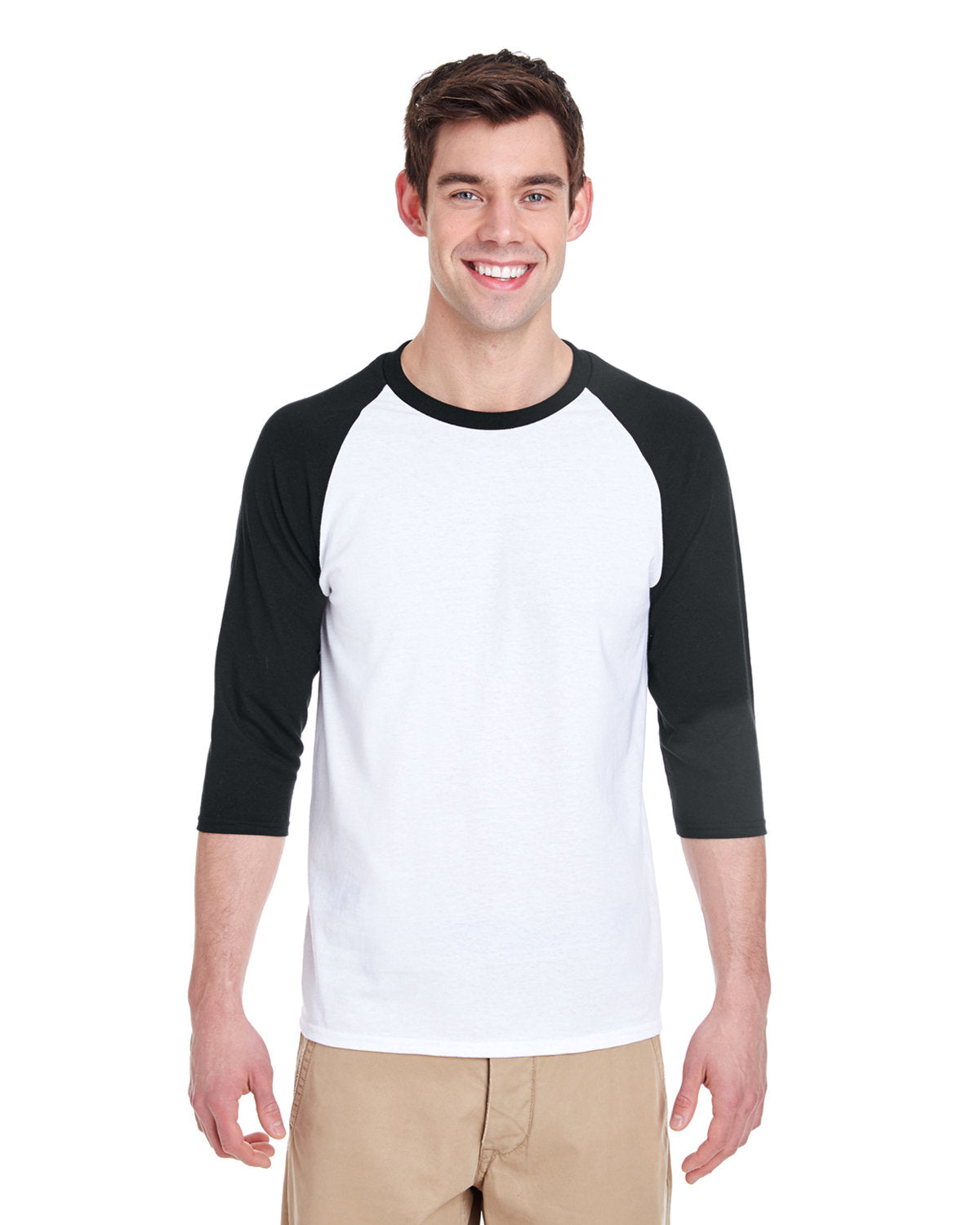 Gildan Adult Heavy Cotton™ Three-Quarter Raglan Sleeve T-Shirt