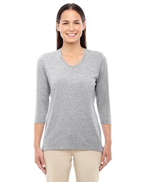 Ladies' Perfect Fit™ Bracelet-Length V-Neck Top - Grey Heather