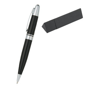 Elite Executive Pen In Case - Black With Silver