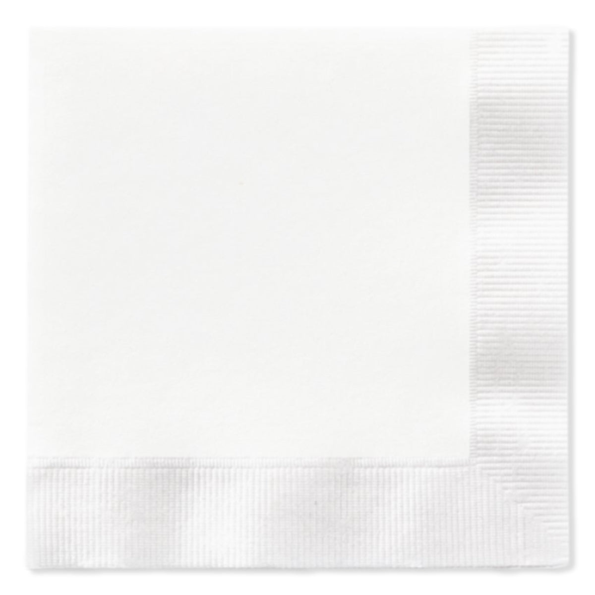 Full Color 3 Ply Premium Coined Beverage Napkins - White