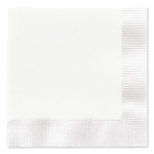 Full Color 3 Ply Premium Coined Beverage Napkins - White