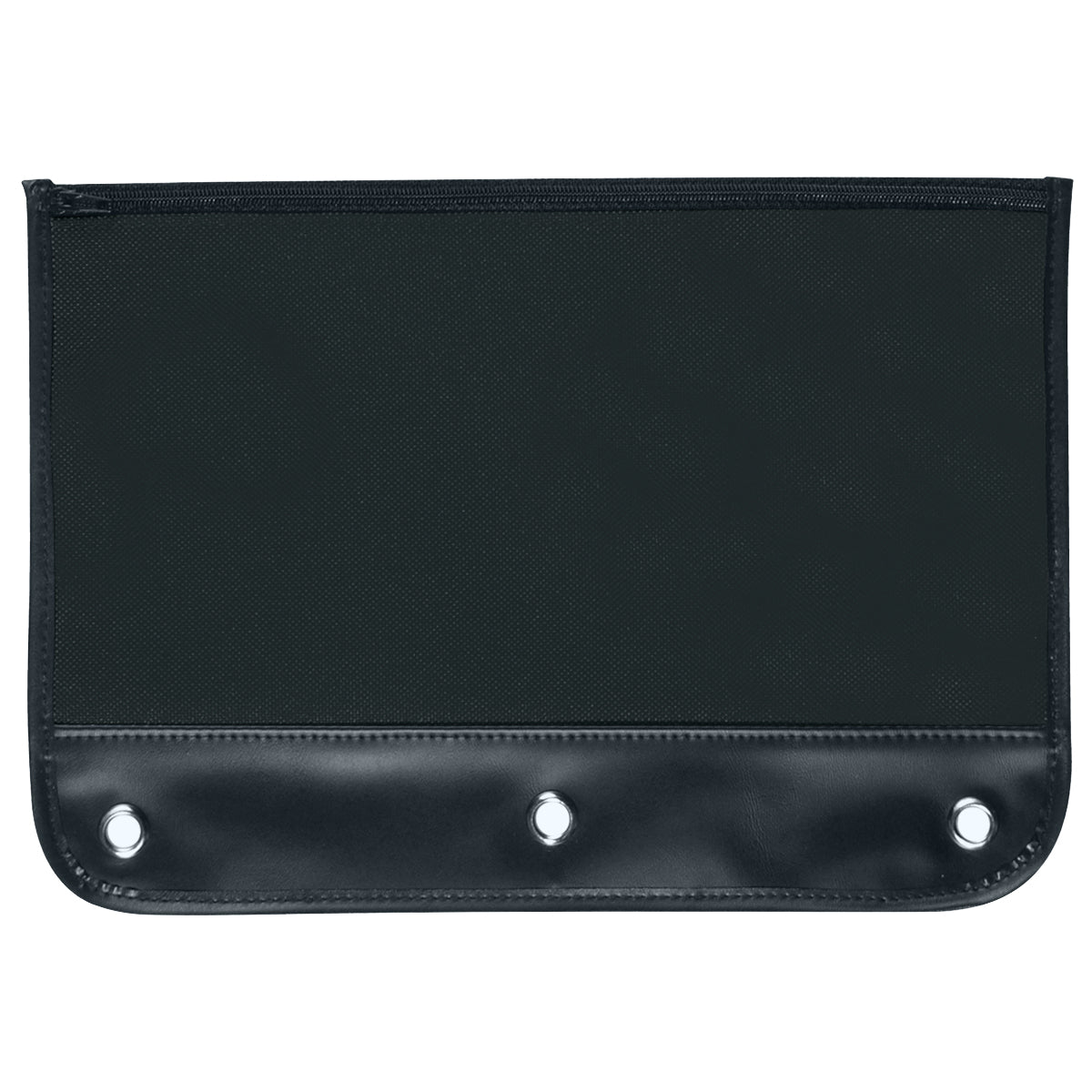 Zippered Pencil Case - Black With Black