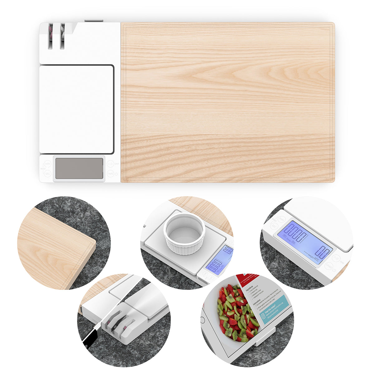 POWERSTICK SousChef: 5-In-1 Cutting Board - Brown