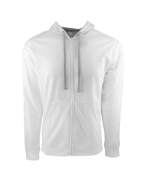 Adult Laguna French Terry Full-Zip Hooded Sweatshirt - White/Hthr Gray
