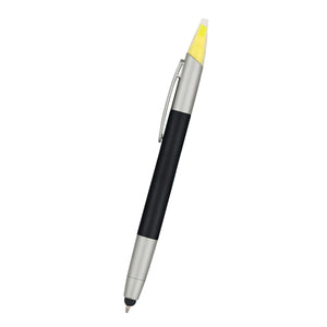 3-In-1 Pen With Highlighter and Stylus - Black