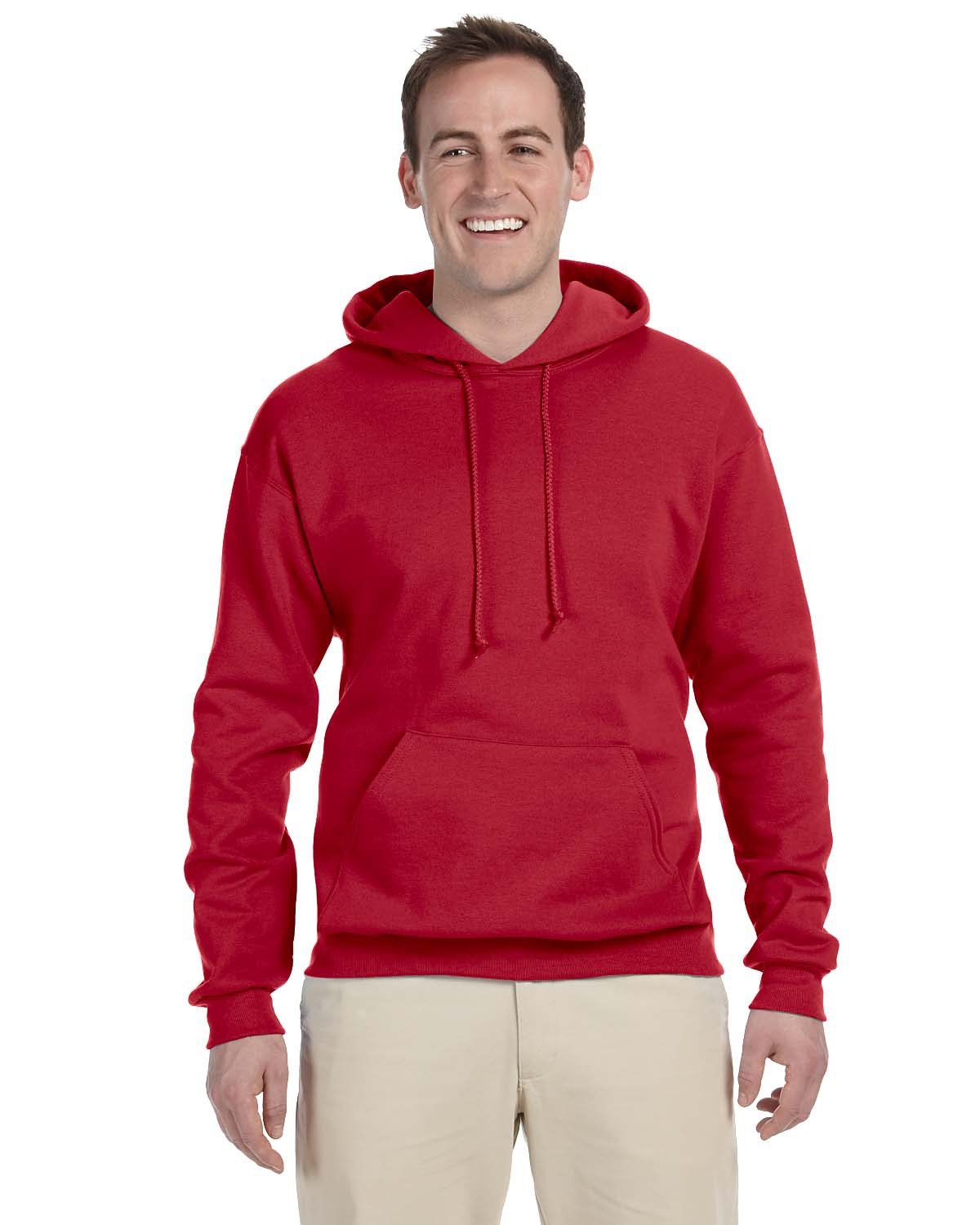 JERZEES Adult NuBlend® Fleece Pullover Hooded Sweatshirt - True Red