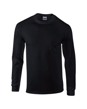 Adult Ultra Cotton® Long-Sleeve Pocket T-Shirt - Black