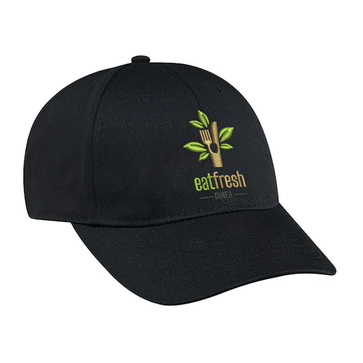 Deluxe Blended Chino Twill Cap with Ponytail opening - Black