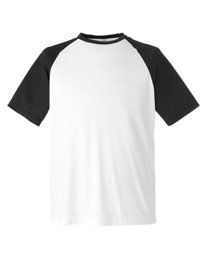 Unisex Zone Colorblock Raglan T-Shirt - White/Blk Hthr